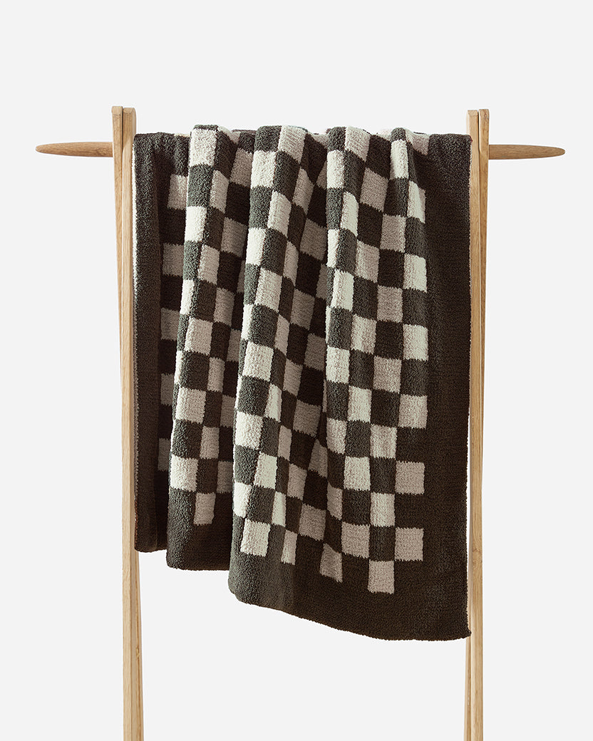 Checkerboard throw Mocha - Sahara Tan