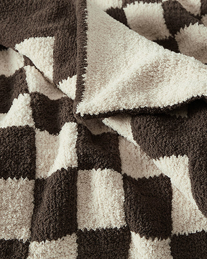 Checkerboard throw Mocha - Sahara Tan