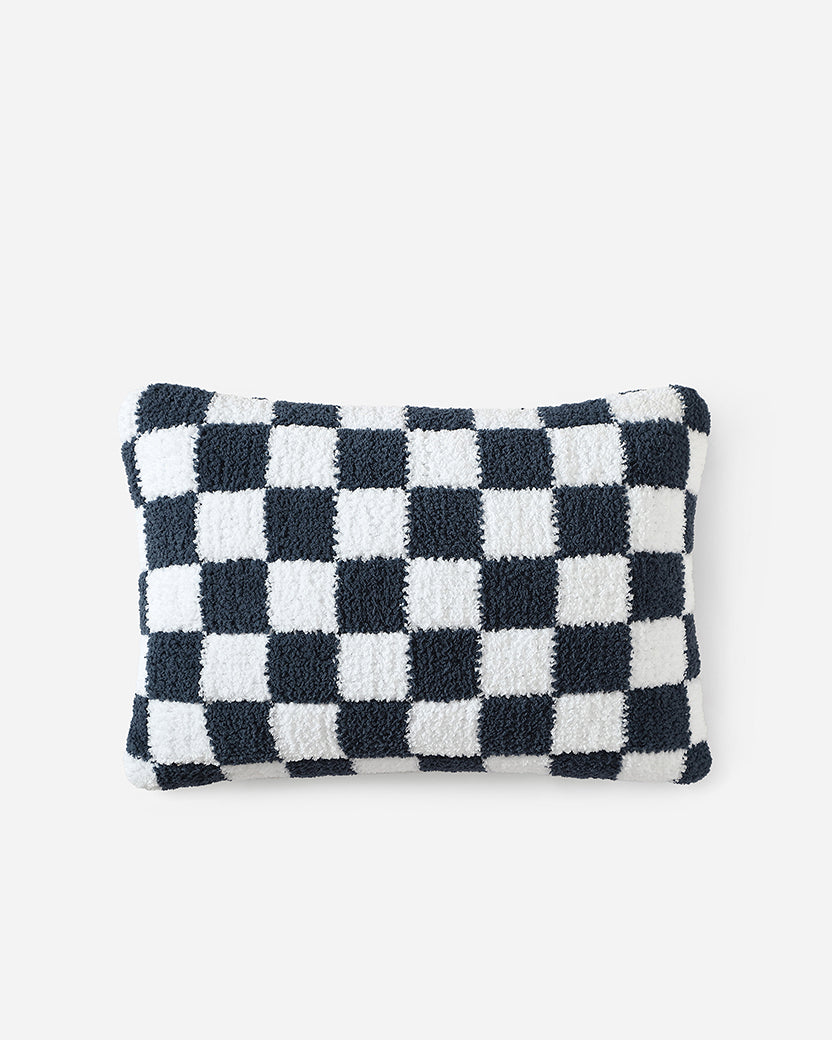 Checkerboard Mini Pillow Midnight - Clear White