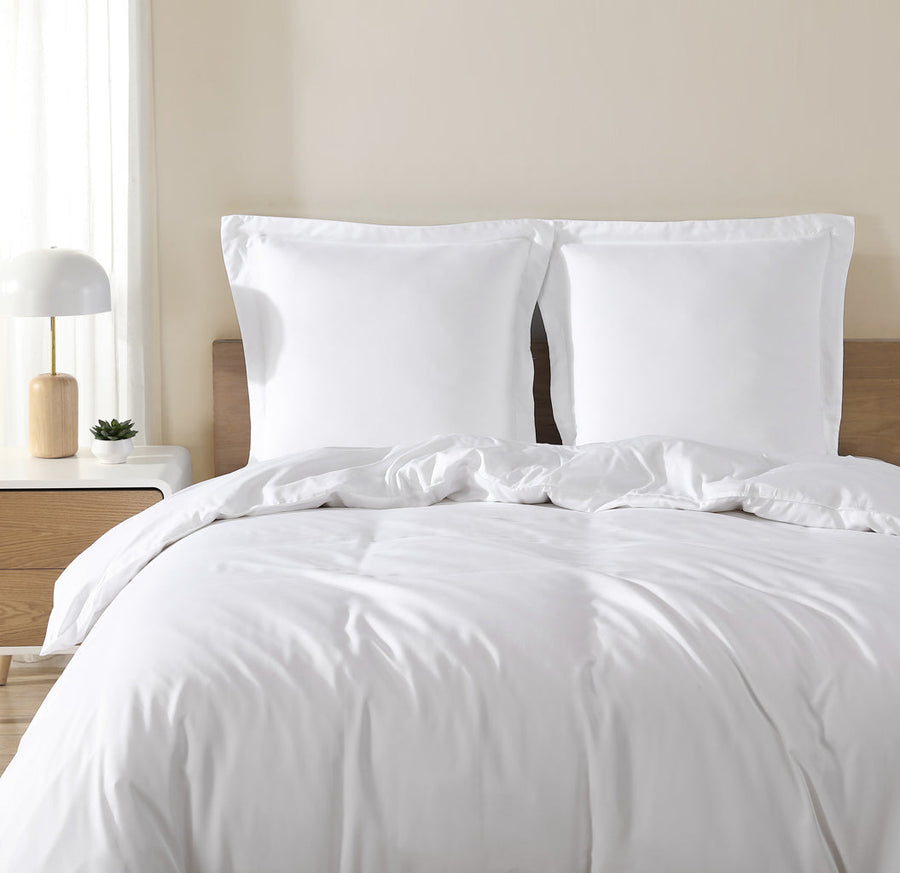 Natural Premium Bamboo Duvet Cover Clear White