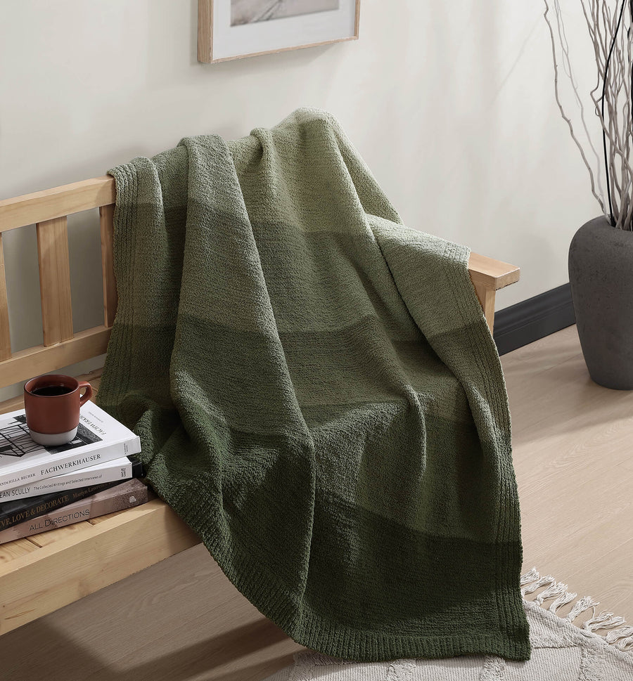 Ombre Throw Moss