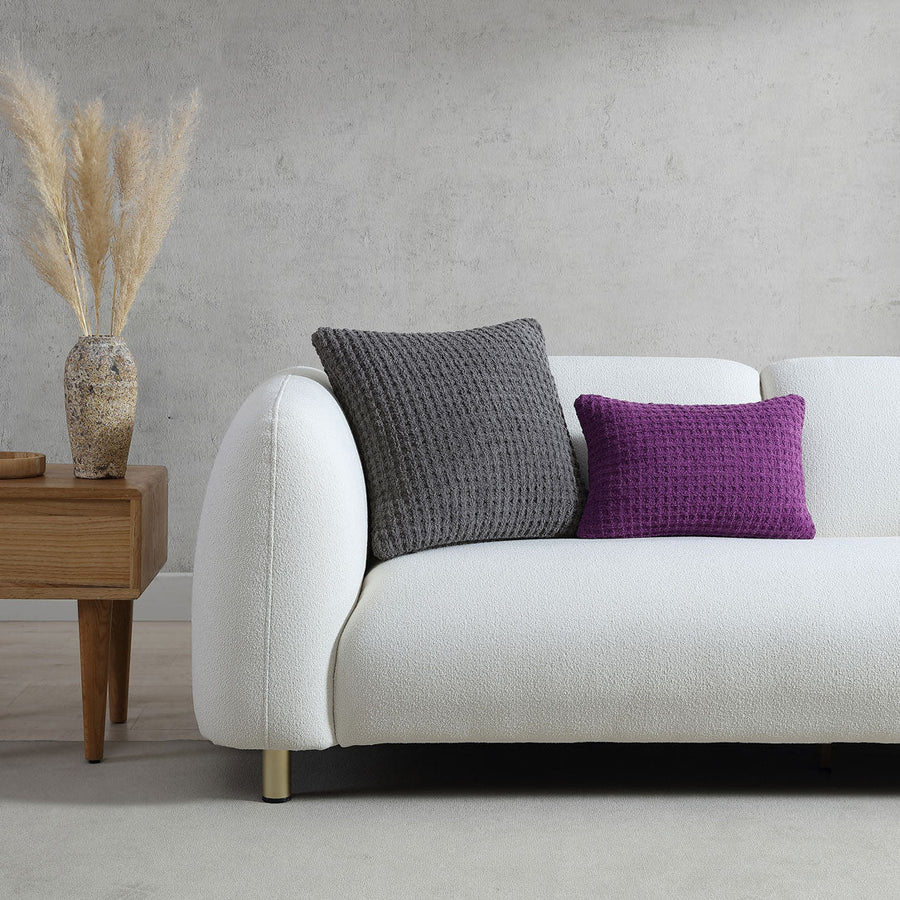 Snug Waffle Throw Pillow Granite