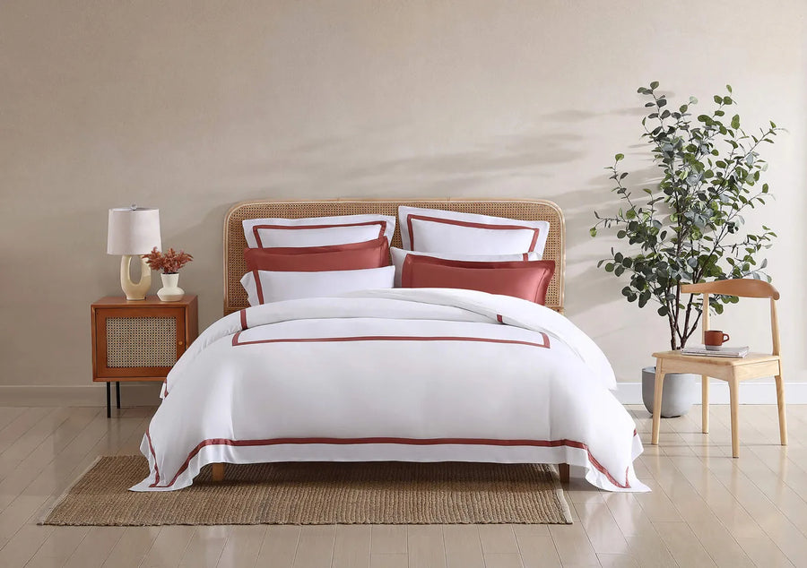 Frame Premium Bamboo Duvet Cover White - Clay