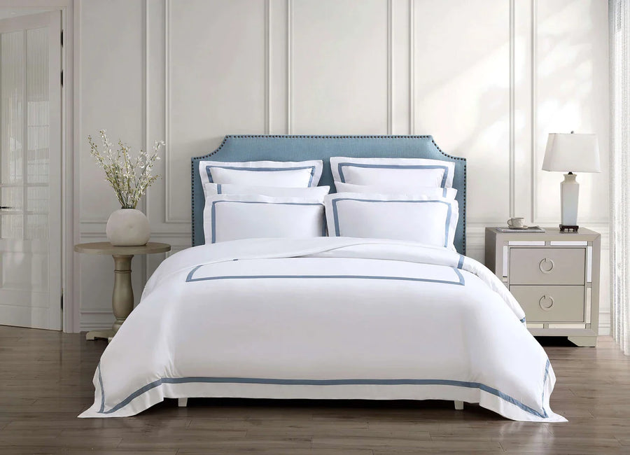 Frame Premium Bamboo Duvet Cover White - Denim