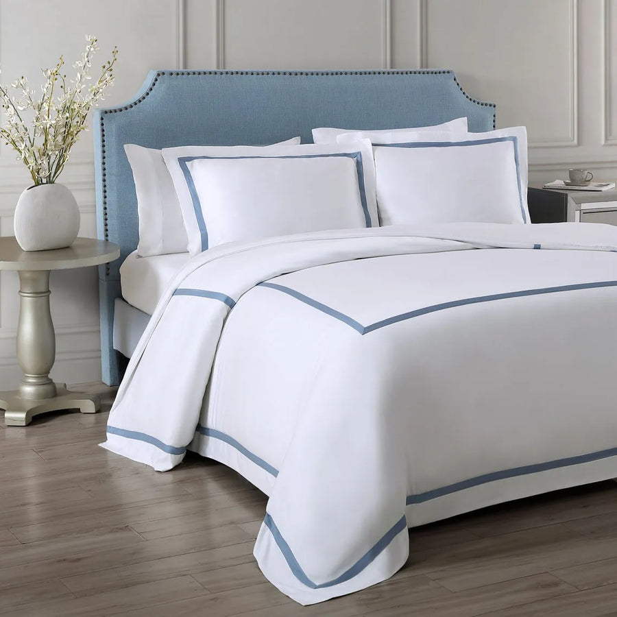 Frame Premium Bamboo Duvet Cover White - Denim