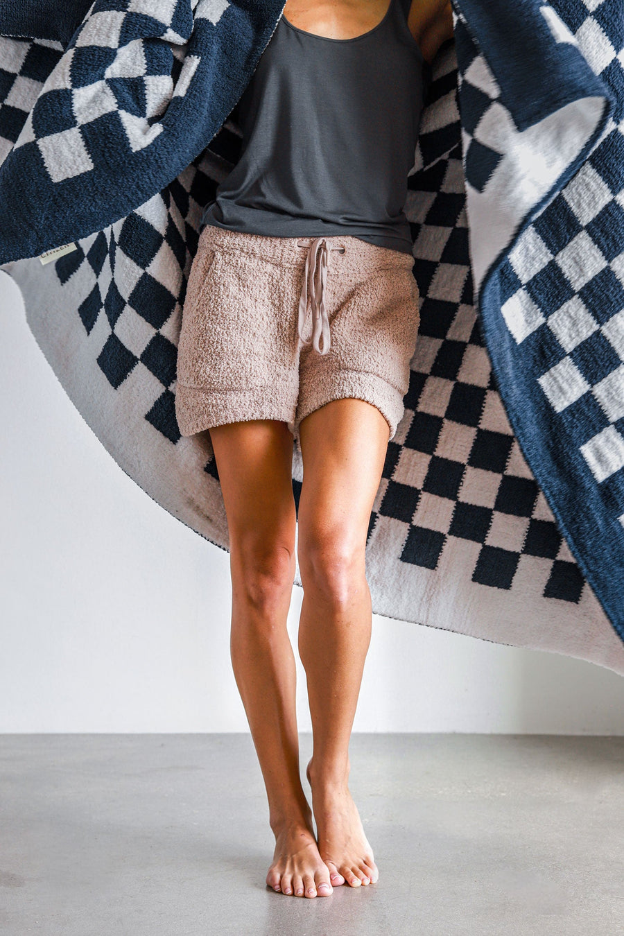 Snug Teddy Shorts Taupe
