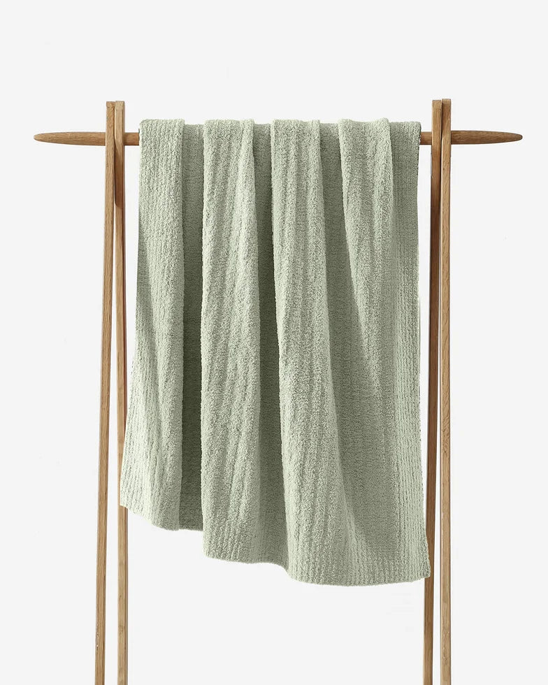 Ribbed Lightweight Throw Sage
