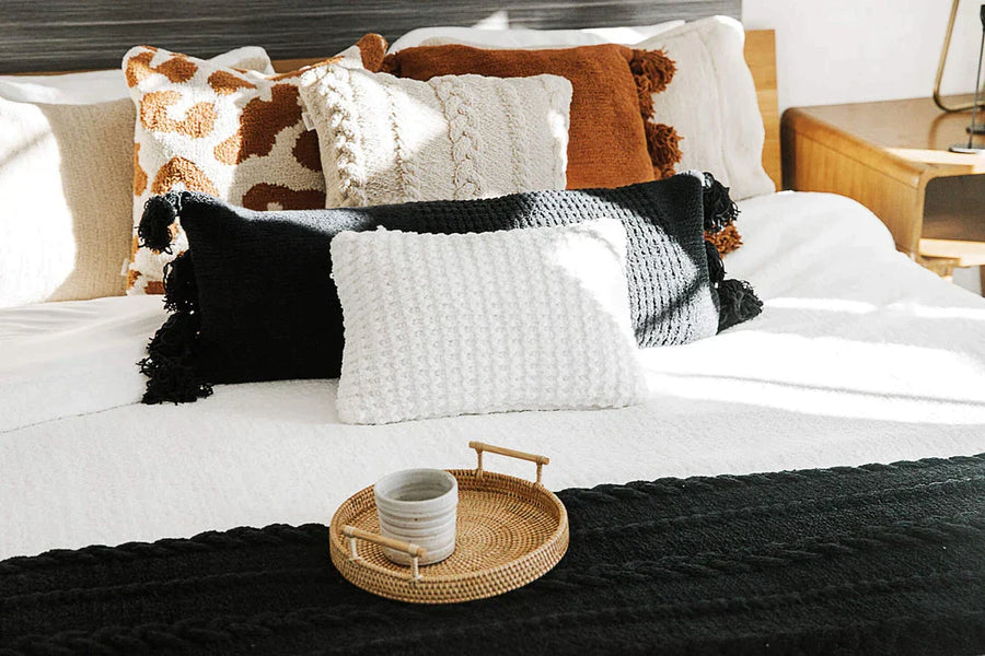 Snug Waffle Mini Pillow Clear White