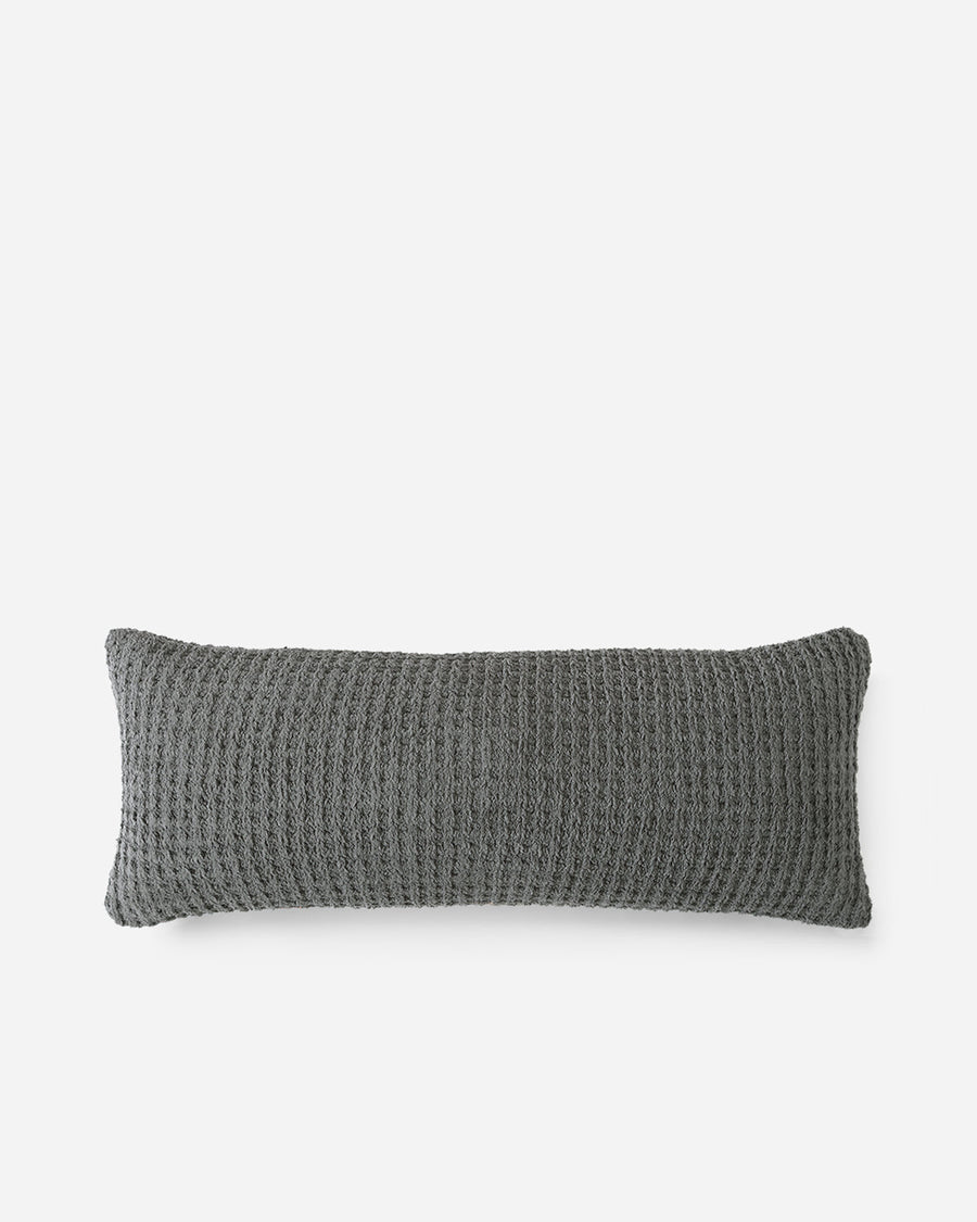 Snug Waffle Lumbar Pillow Granite