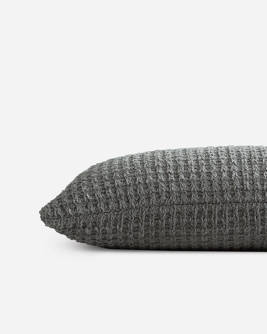 Snug Waffle Lumbar Pillow Granite