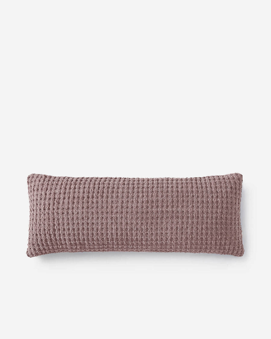 Snug Waffle Lumbar Pillow Rose