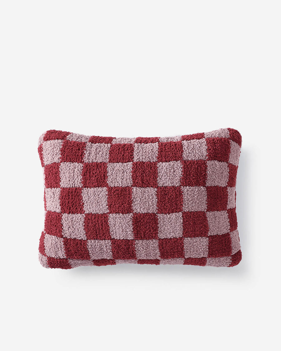 Checkerboard Mini Pillow Pomegranate / Rose