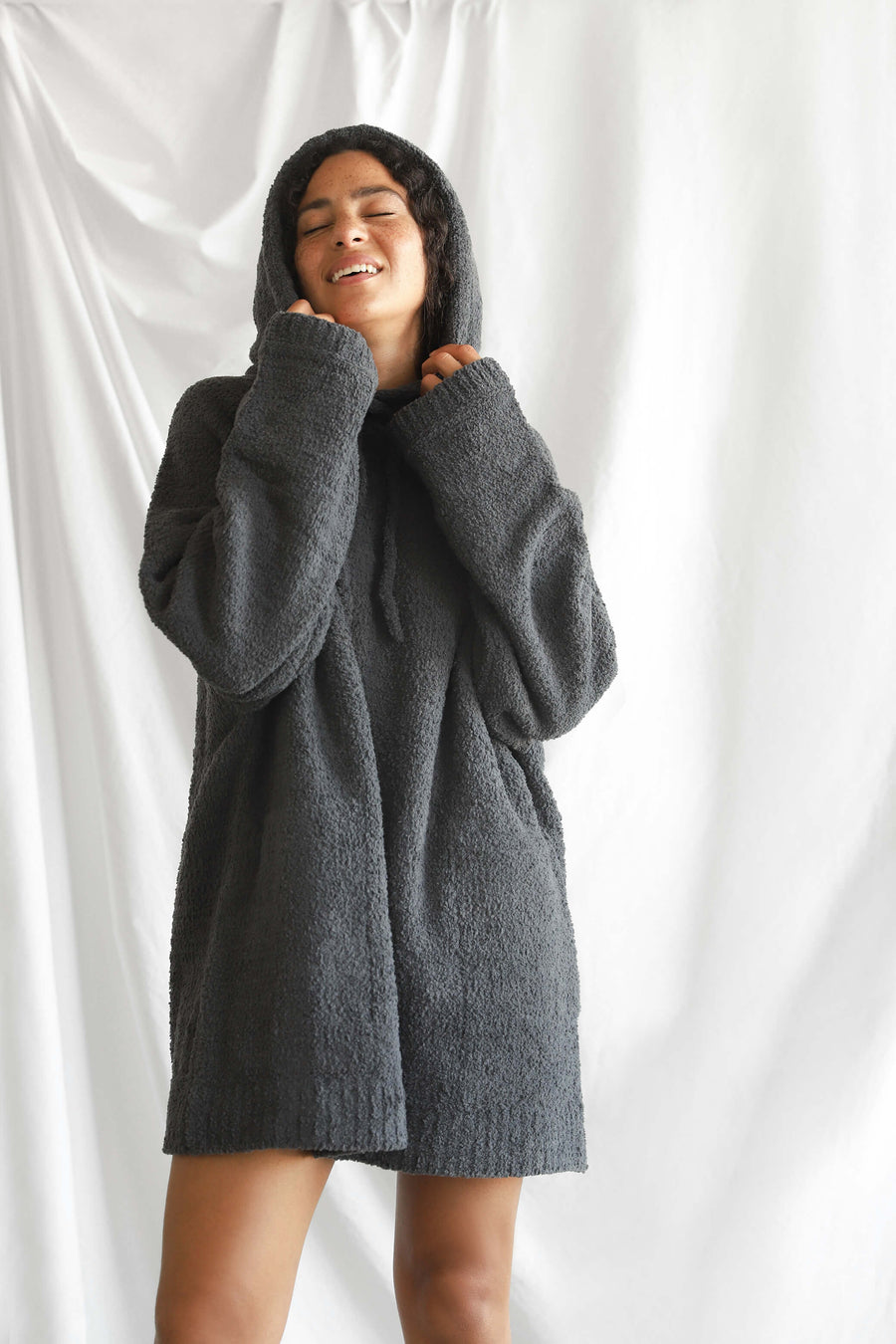 Coal Oversized Snug Blanket Teddy Hoodie