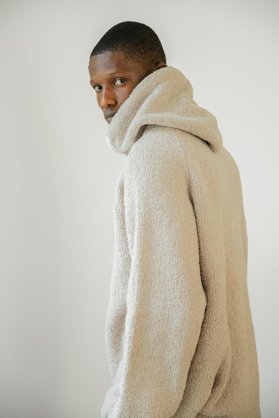 Taupe Oversized Snug Blanket Teddy Hoodie