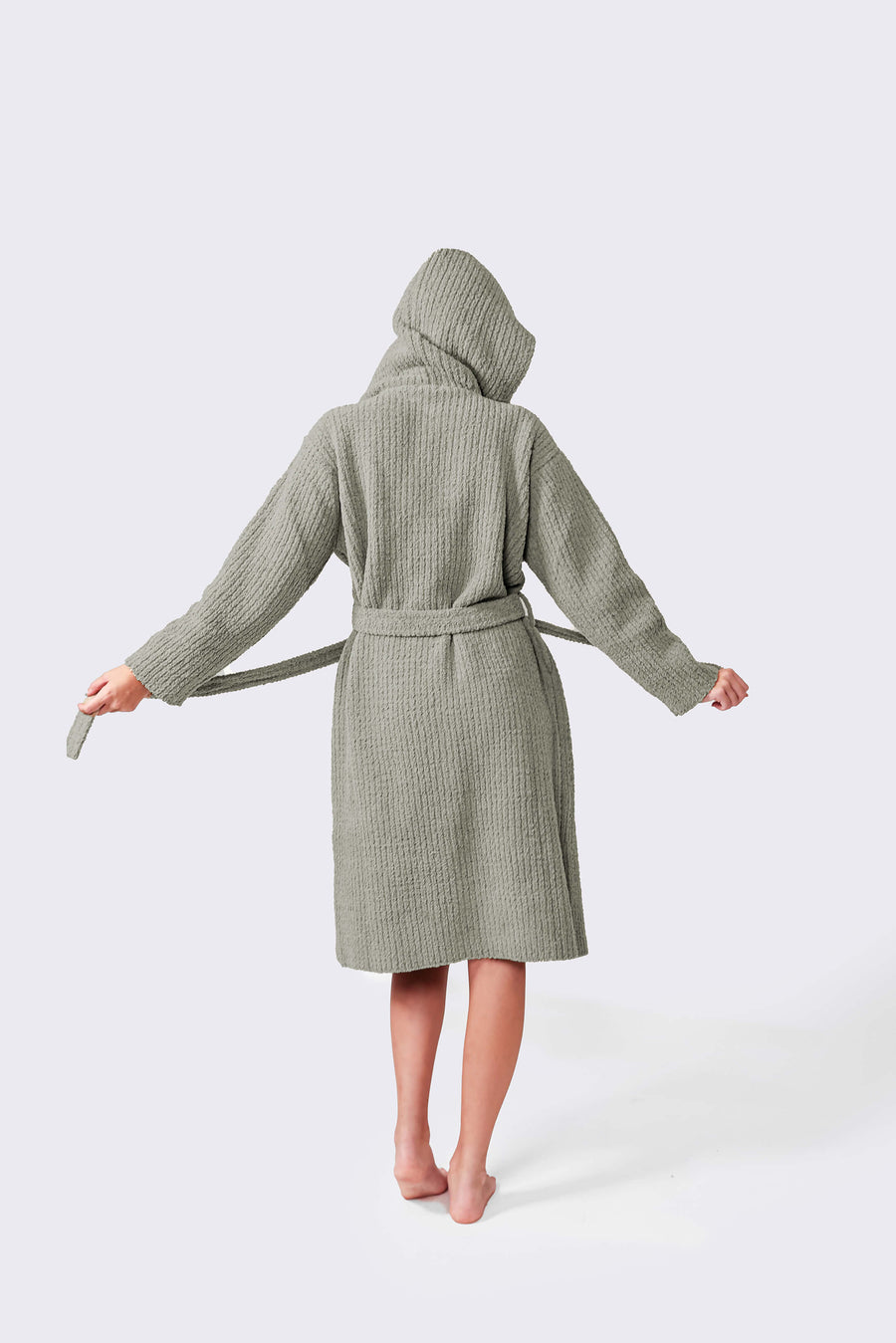 Secondary image of Ribbed Hooded Robe