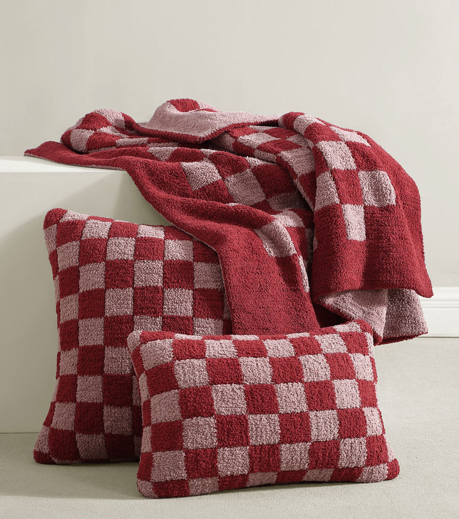 Checkerboard Throw Pomegranate / Rose