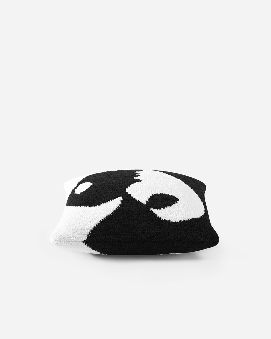 Faces II Throw Pillow Off White - Black