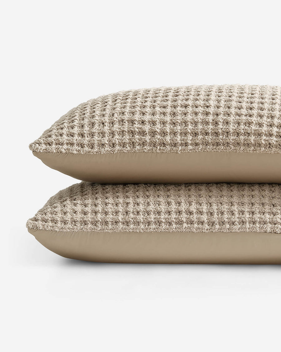 Snug Waffle + Bamboo Sham Set Taupe