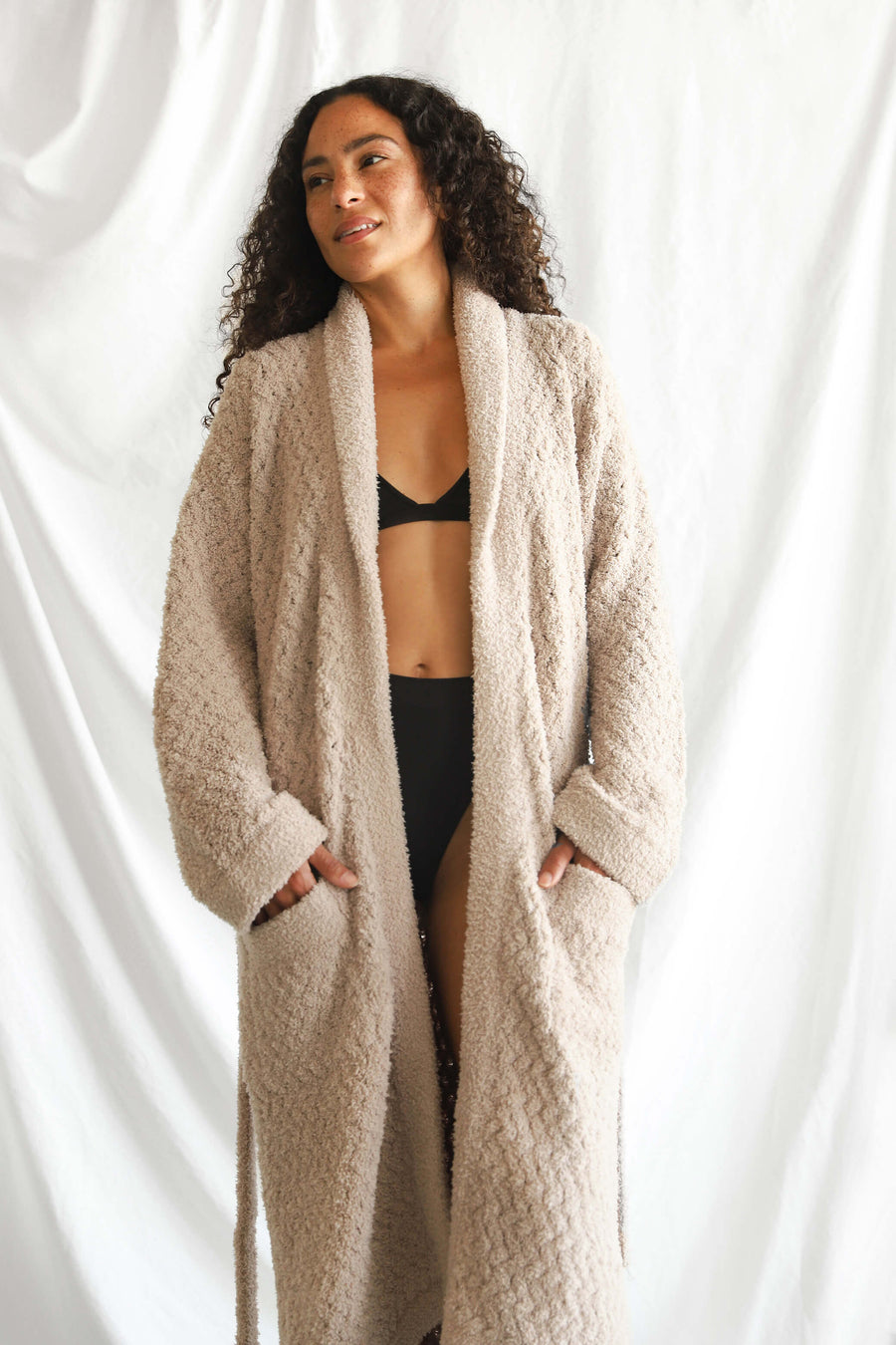 Snug Waffle Robe Taupe