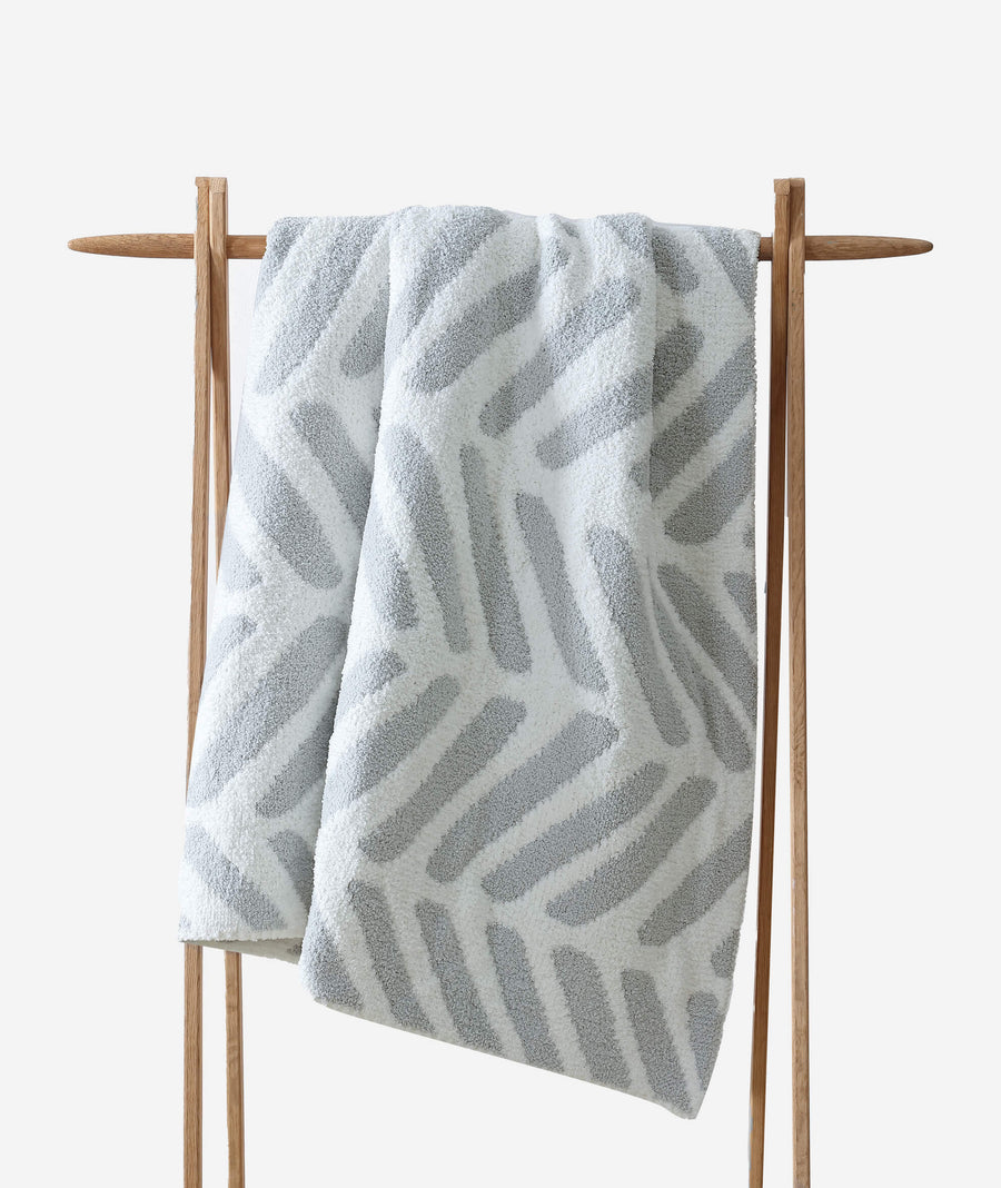 Tulum Throw Cloud Gray - Off White