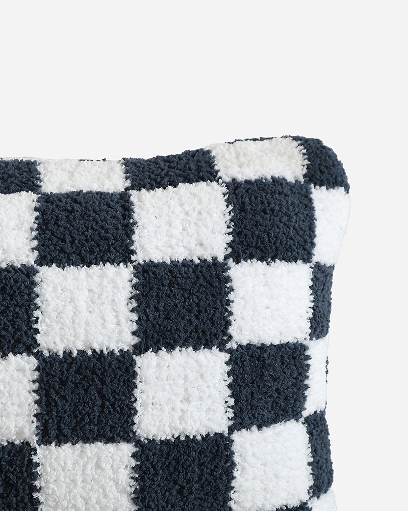 Checkerboard Mini Pillow Midnight / Off White