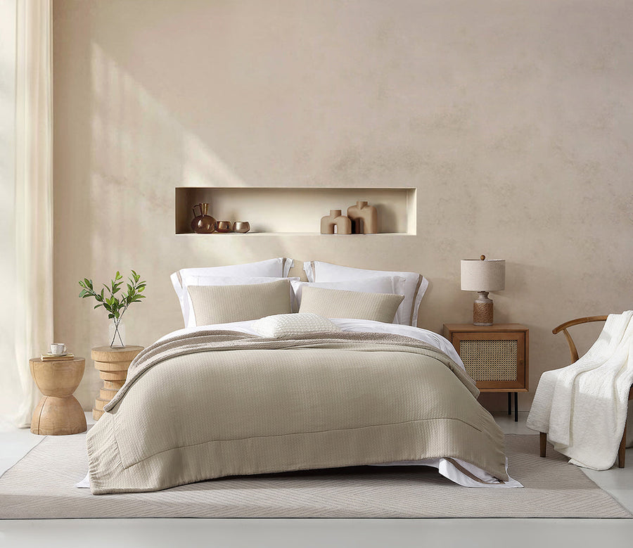 Herringbone Snug Coverlet Taupe