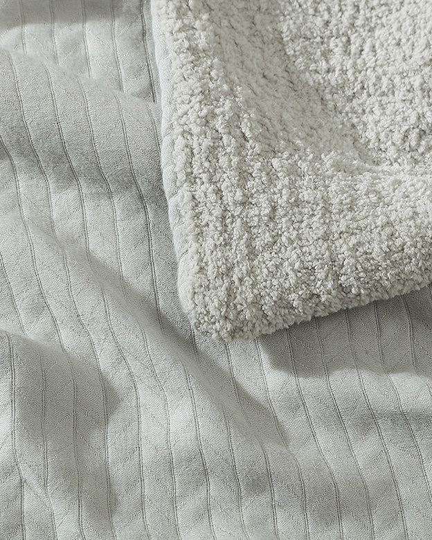 Herringbone Snug Coverlet Cloud Gray