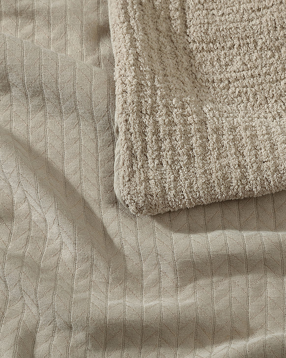 Herringbone Snug Coverlet Taupe