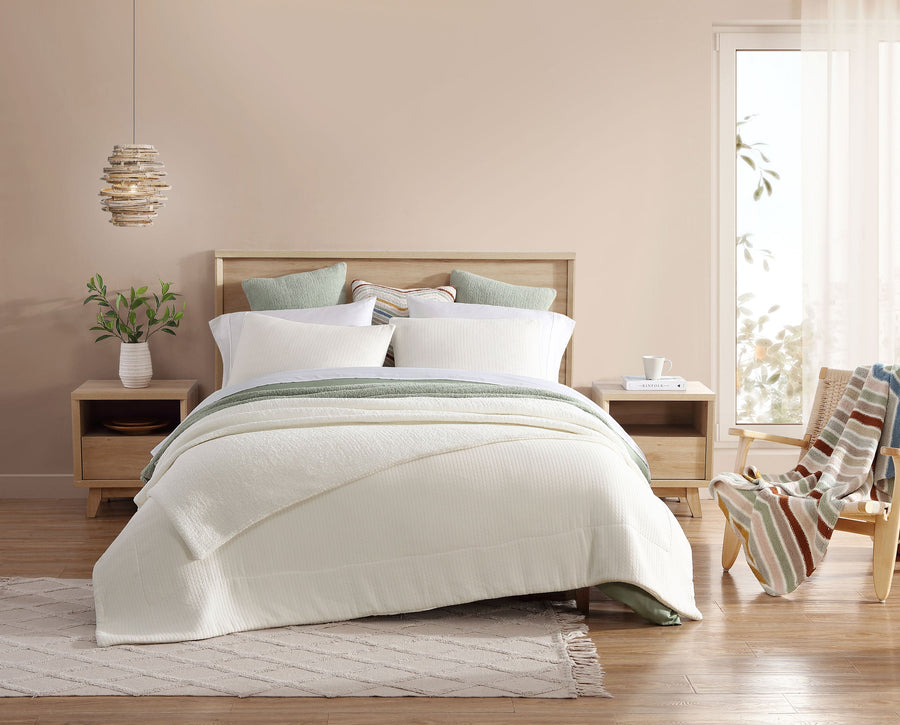 Herringbone Snug Coverlet Off White