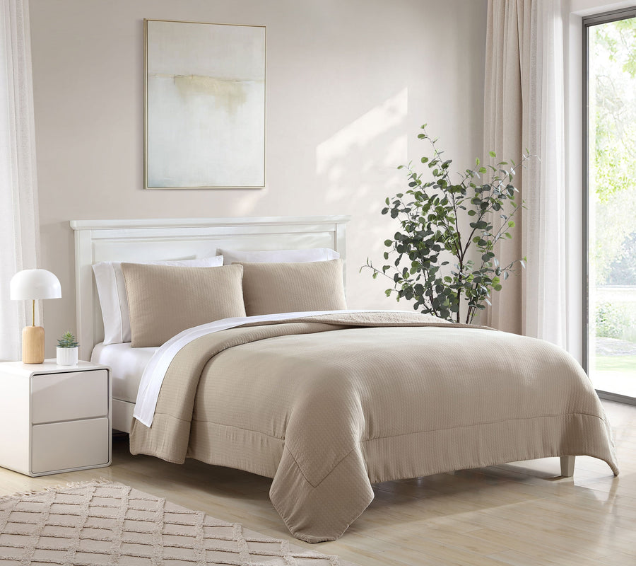 Herringbone Snug Coverlet Taupe