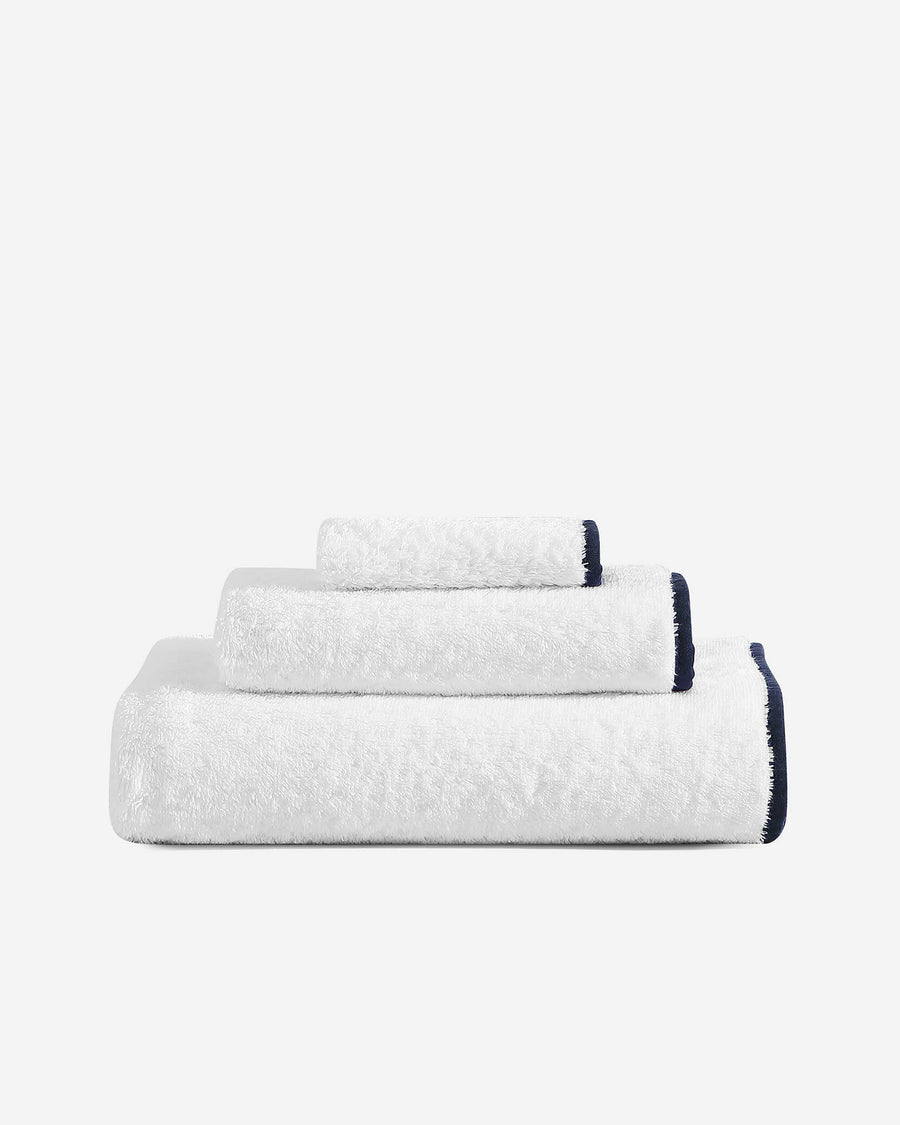 Porto Towel Set White / Oxford Blue