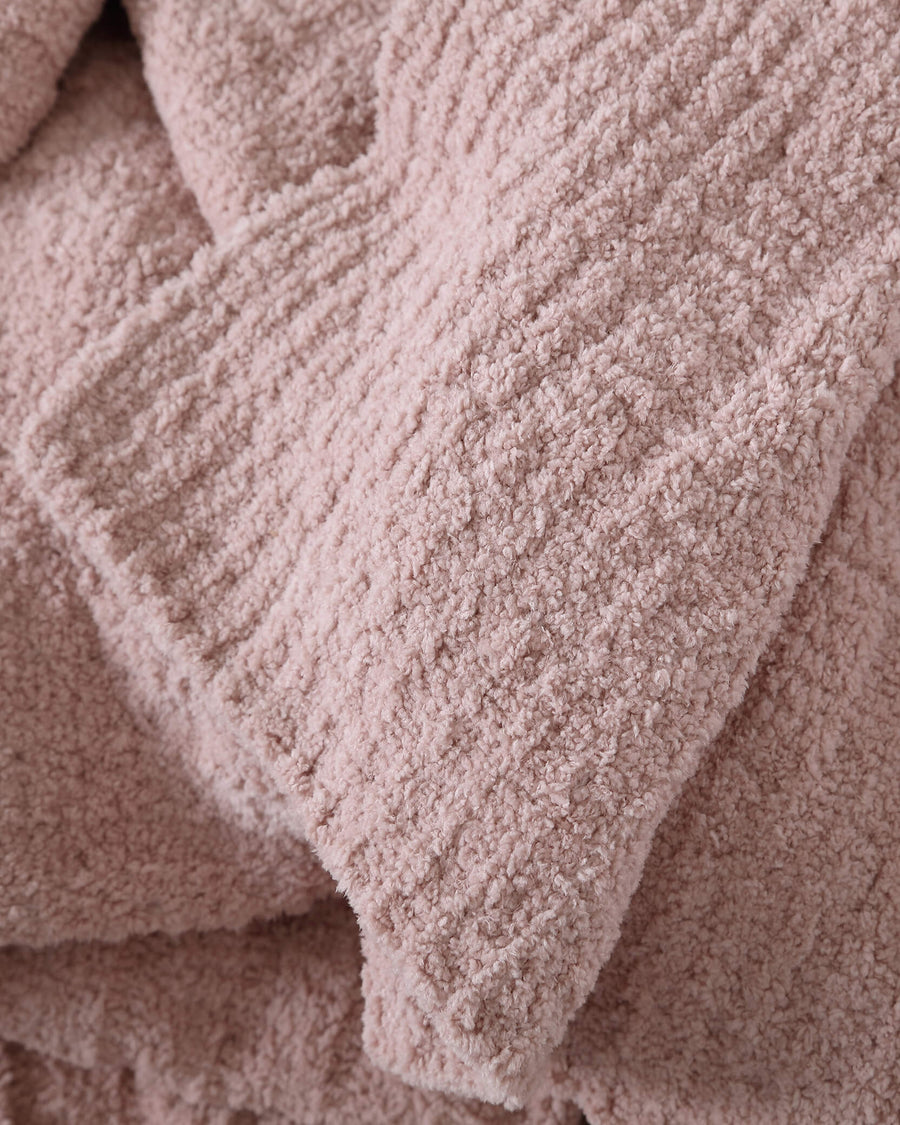 Ribbed Lightweight Throw Rose