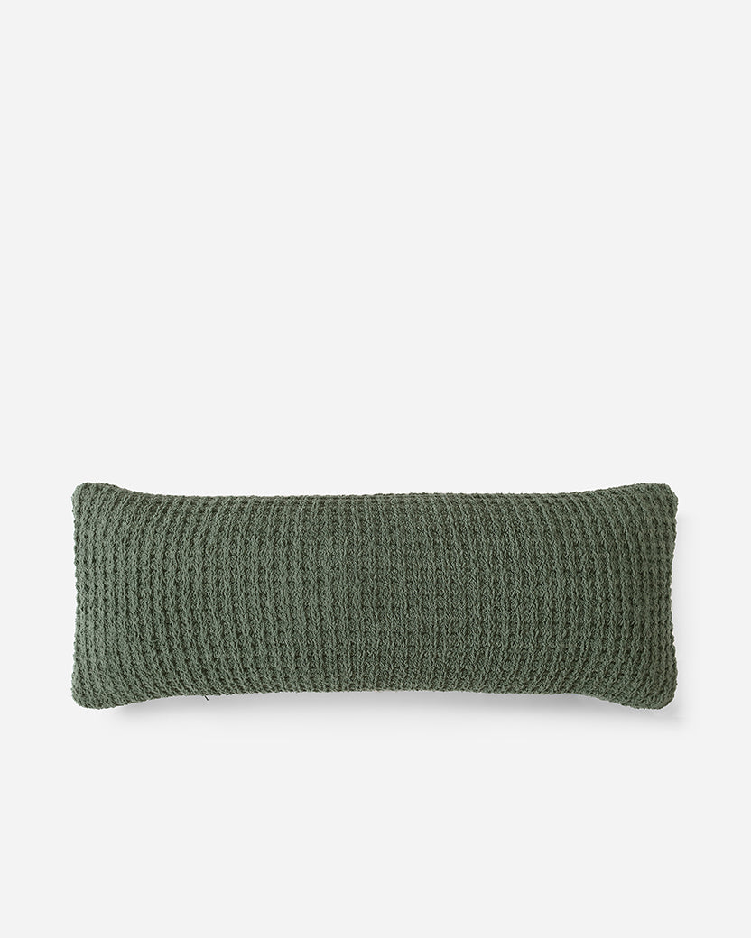 Snug Waffle Lumbar Pillow Moss