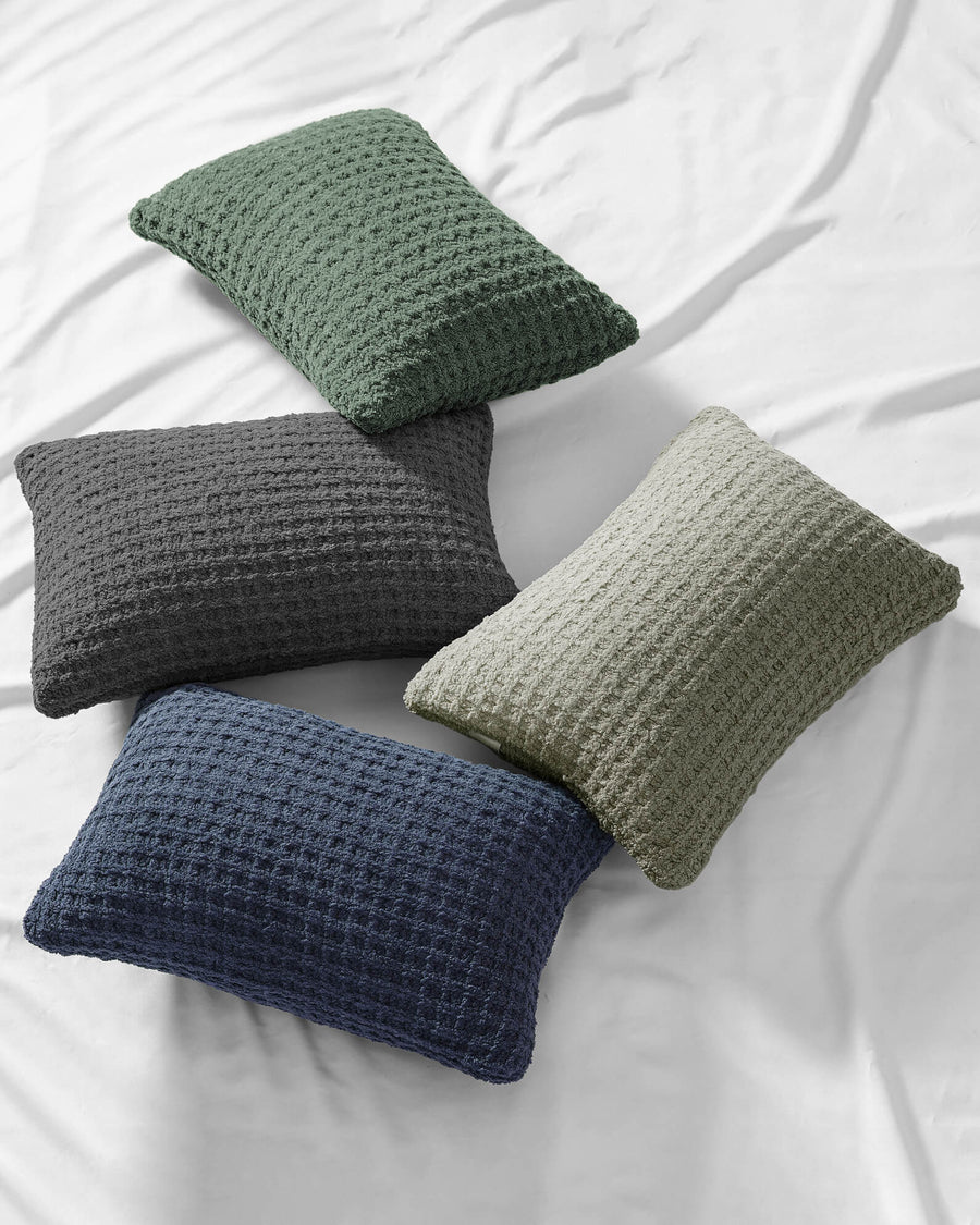 Snug Waffle Mini Pillow Boulder