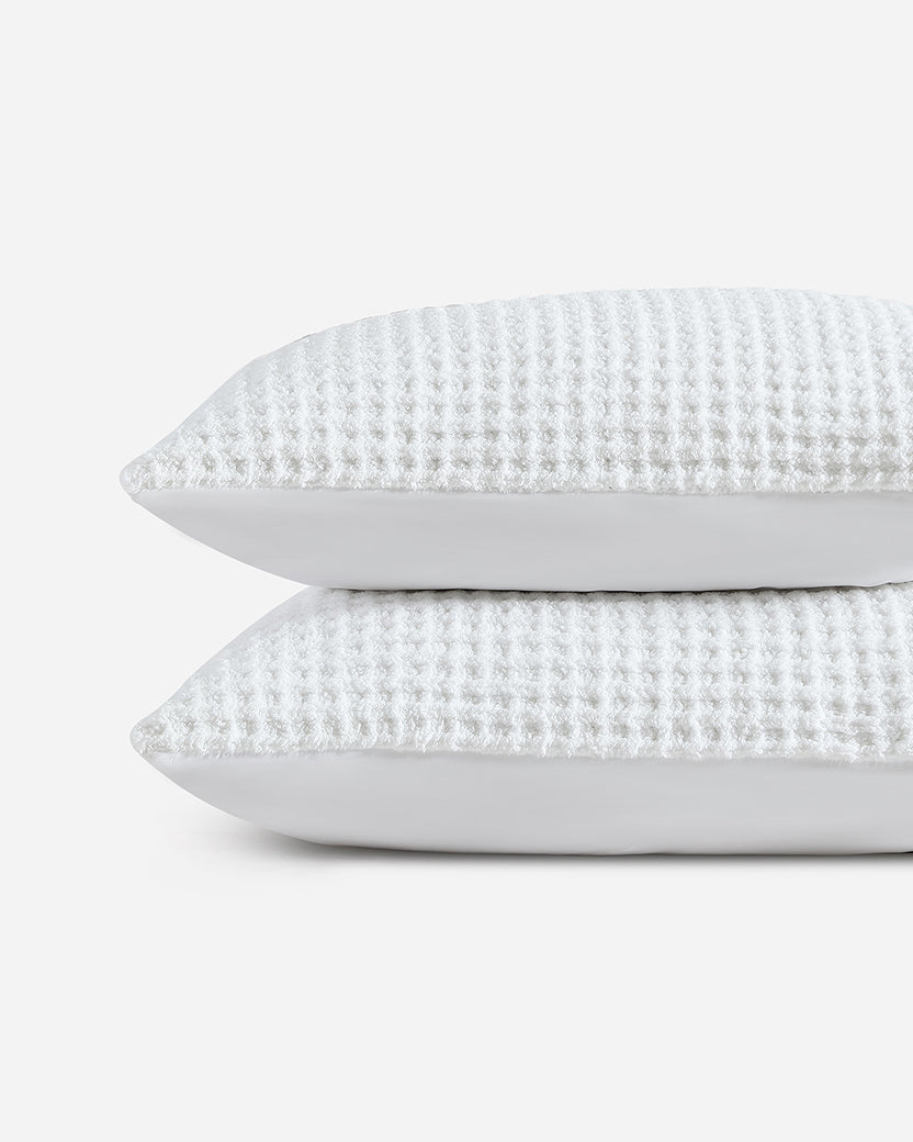 Snug Waffle + Bamboo Sham Set clear white