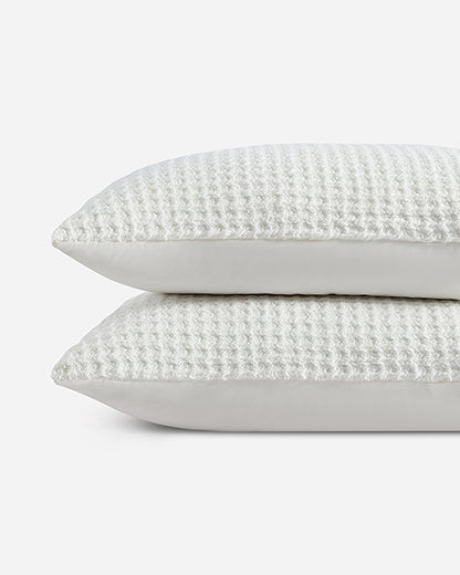 Snug Waffle + Bamboo Sham Set Off white