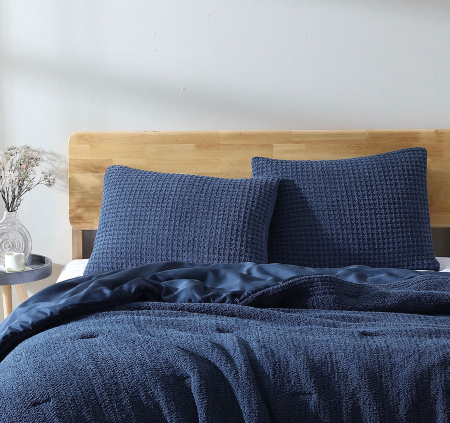 Snug Waffle + Bamboo Sham Set Midnight